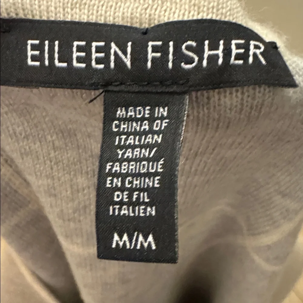 Eileen Fisher Light Gray Grid Sweater - Picture 4 of 4